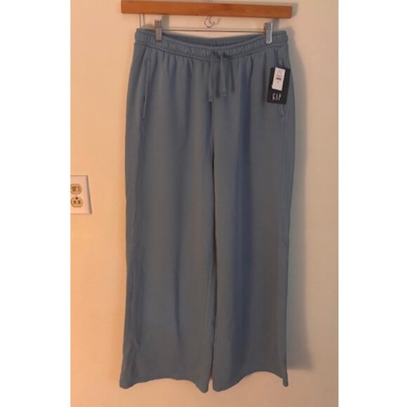 NWT: Gap Wide-Leg High Rise Drawstring Sweatpants PJ Lounge Pants, Size: M - Picture 1 of 3